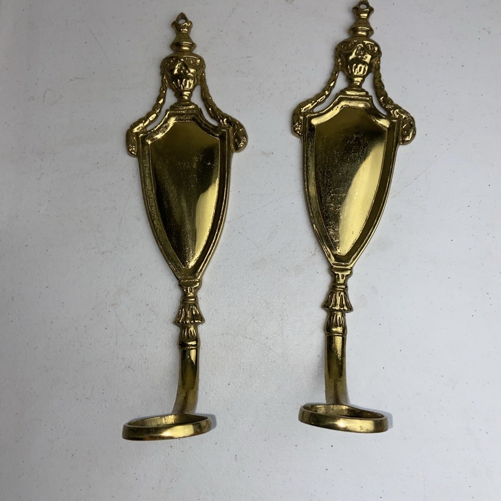 Virginia Metalcrafters Brass Candle Holder Wall‎ Sconces Federal Style 2pc